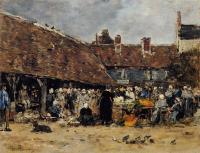 Boudin, Eugene - Market at Trouville